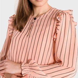 Scotch & Soda ❤️ Coral Ruffle Midi Dress